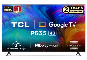 TCL 108 cm (43 inches) Bezel-Less Series 4K Ultra HD Smart LED Google TV